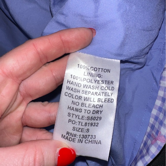 Umgee Size Small Blue and White Gingham with Pink Bows Ruffle Boutique Dress - Picture 12 of 12